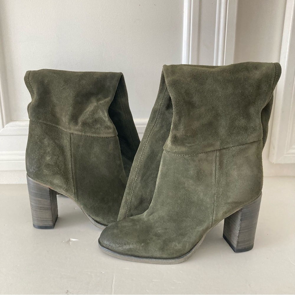 NWOT Free People Dakota Tall Moss Green Boots Sz 37.5